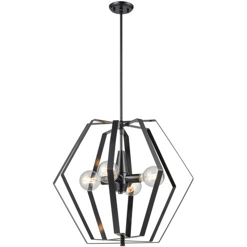 Belle Isle 4 Light 25 inch Ebony Hanging Orb Light Ceiling Light