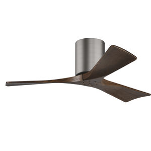 Atlas Irene-3H 42 inch Brushed Pewter with Walnut Blades Ceiling Fan, Flush Mounted