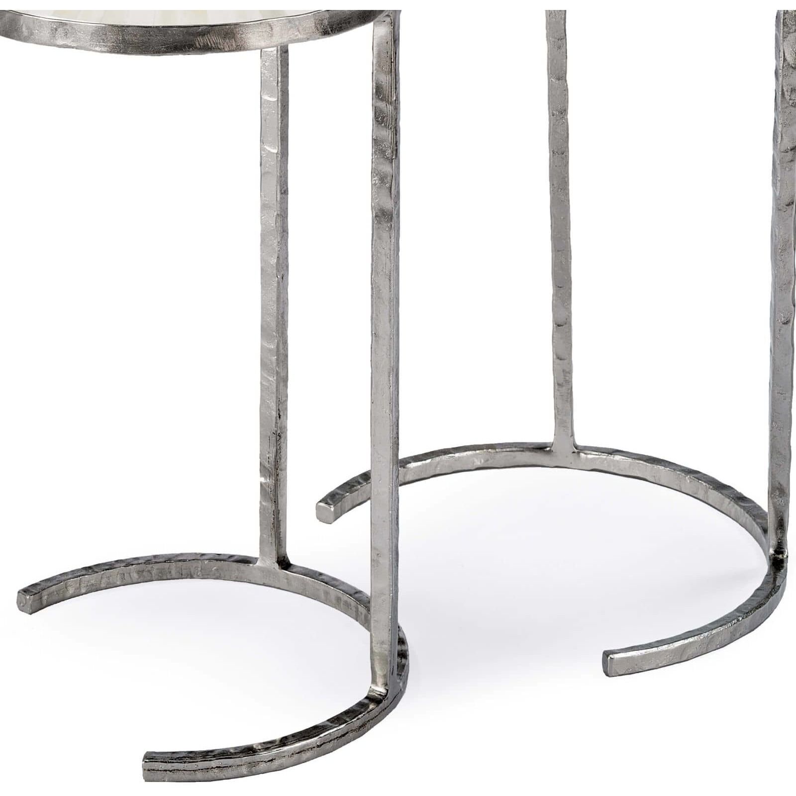 Bone Veneer 24 X 14 inch Polished Nickel Side Table, Nesting Tables