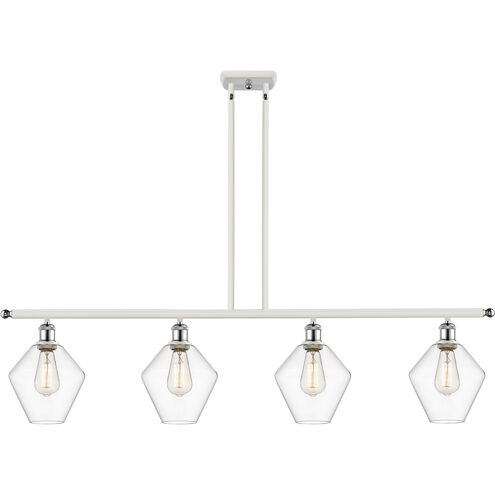 Ballston Cindyrella 4 Light 48 inch White and Polished Chrome Island Light Ceiling Light in Incandescent, Clear Glass