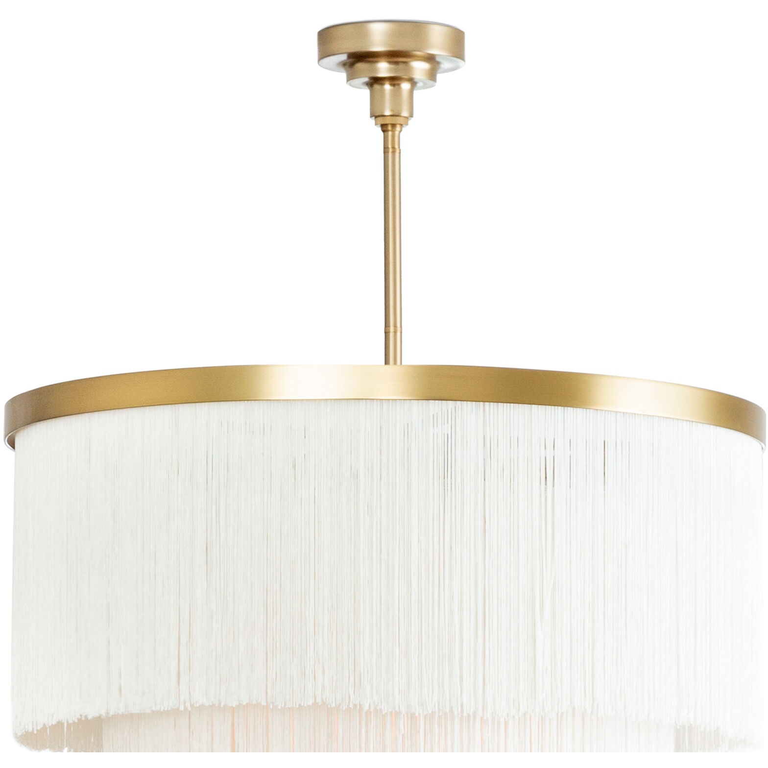 Cabaret Fringe 3 Light 26 inch Ivory Chandelier Ceiling Light