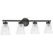 Vienna 4 Light 29 inch Matte Black Vanity/Bath Bar Wall Light