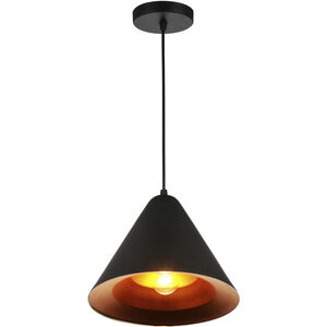 Keila 1 Light 10 inch Black and Gold Down Pendant Ceiling Light