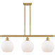 Ballston Athens LED 36 inch Satin Gold Island Light Ceiling Light in Matte White Glass, Ballston