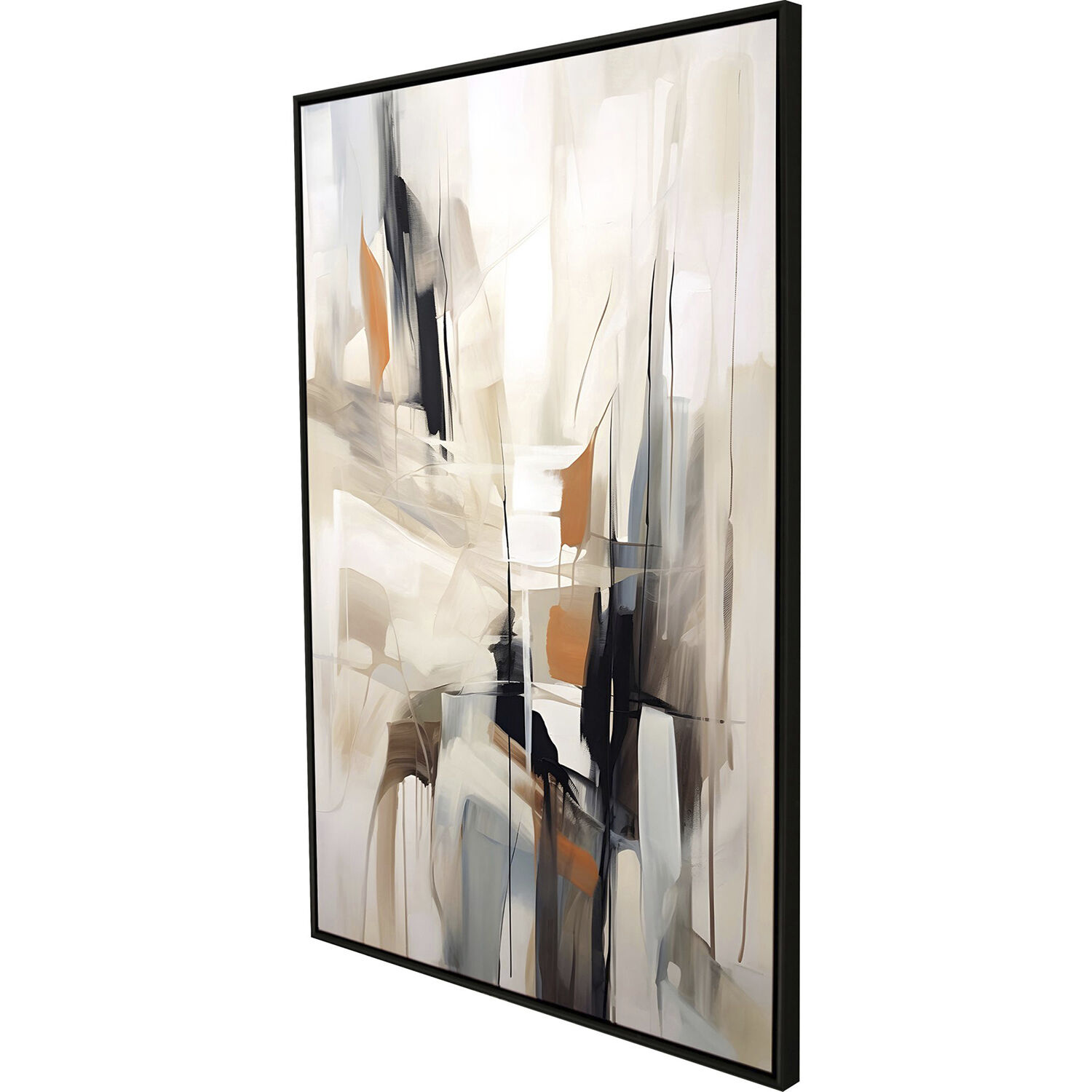Abstract Collection White and Black and Brown and Orange Canvas