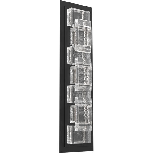 Tessera LED Textured Black Outdoor Sconce