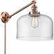 X-Large Bell 12 inch 60.00 watt Antique Copper Swing Arm Wall Light, Franklin Restoration