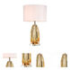Cognac 25 inch 100 watt Clear Amber Glass Table Lamp Portable Light