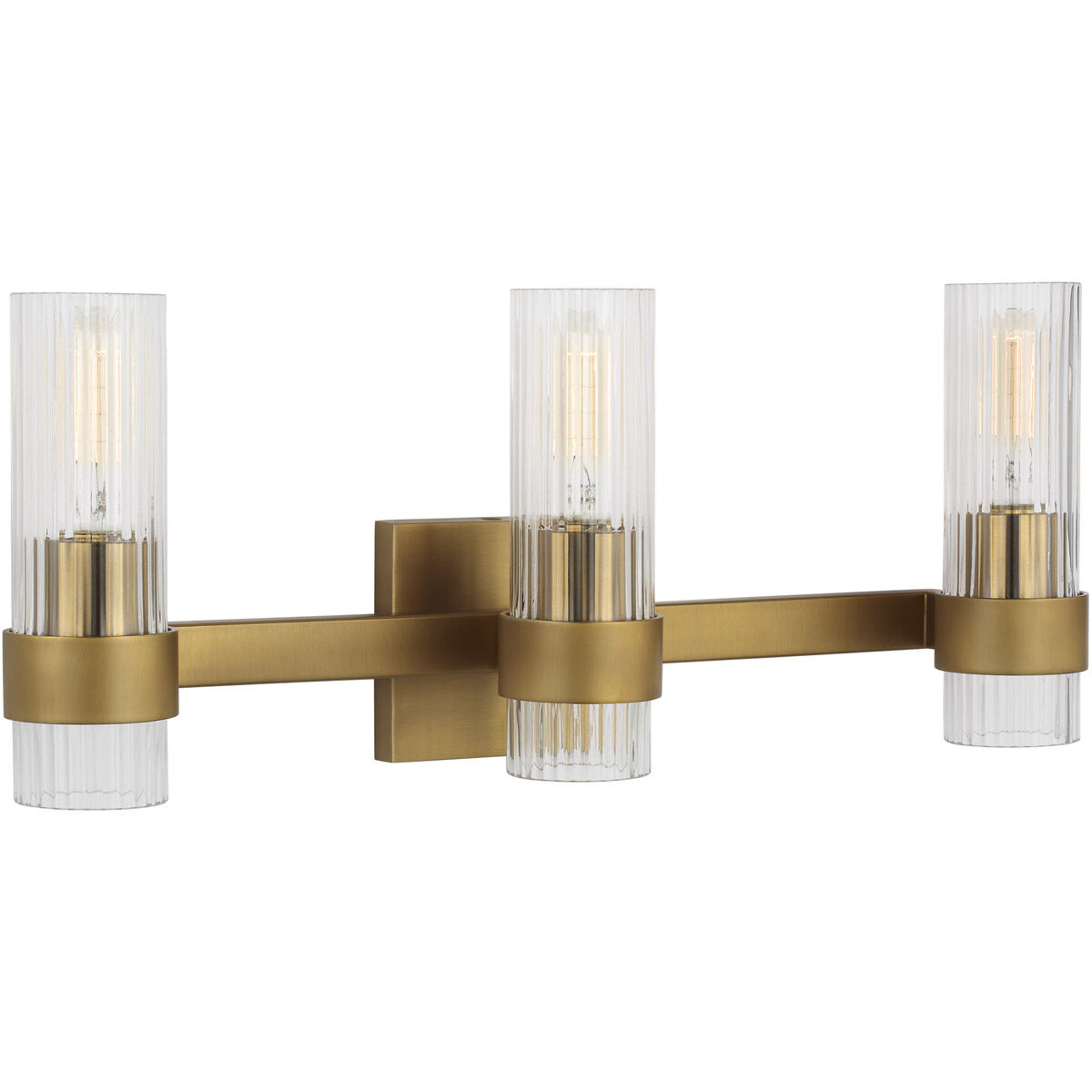 C&M by Chapman & Myers Geneva 3 Light 22.5 inch Burnished Brass Vanity Light Wall Light