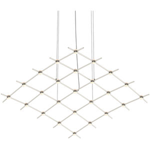 Constellation LED 122 inch Satin Nickel Pendant Ceiling Light in White Optical