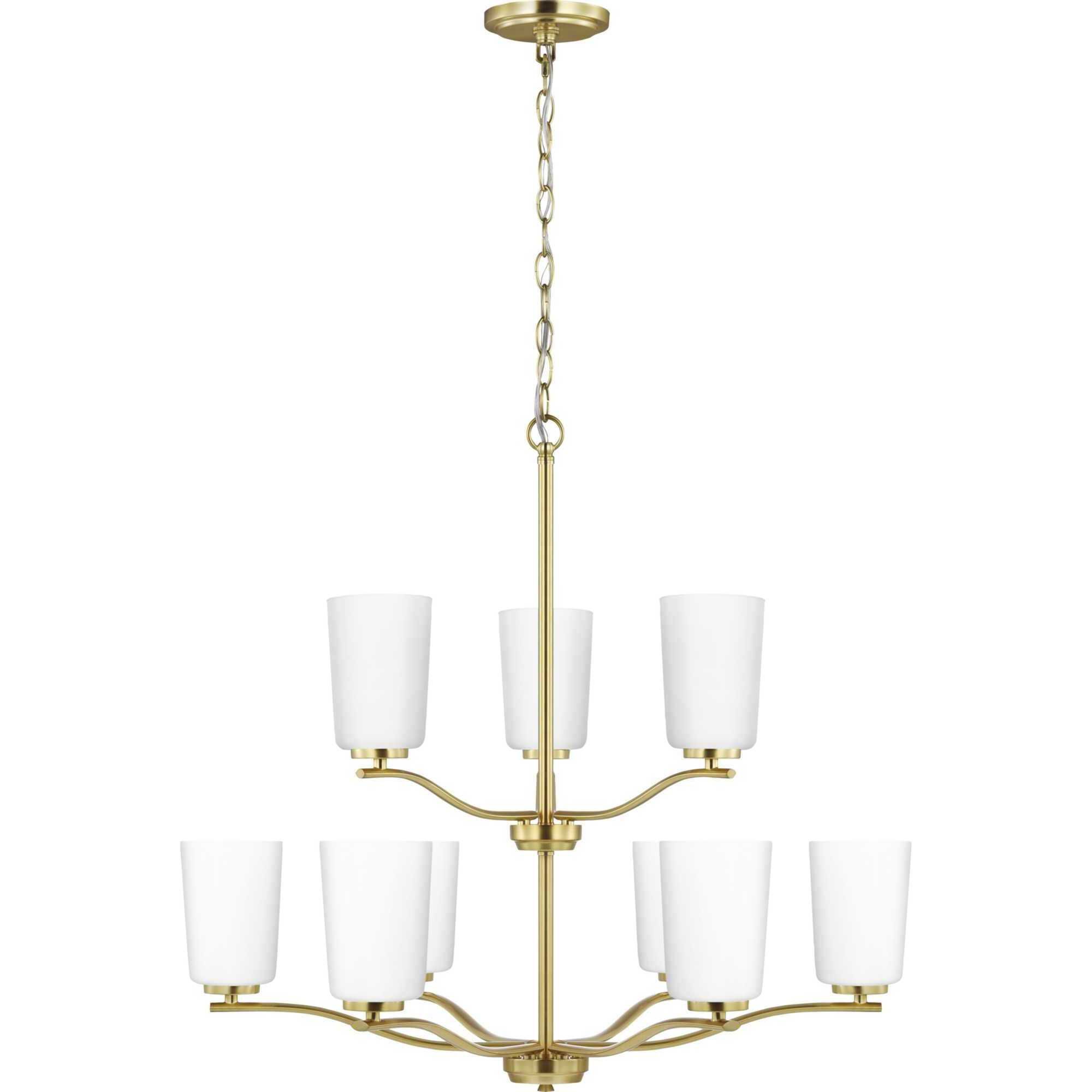 Adley 9 Light 28 inch Satin Brass Chandelier Ceiling Light