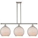 Ballston Large Farmhouse Chicken Wire 3 Light 36 inch Polished Nickel Island Light Ceiling Light in Incandescent, White Glass with Black Wire, Ballston