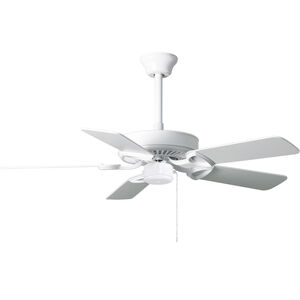 Atlas America 42 inch Gloss White with Reversible White/Light Oak Wood Tone Blades Ceiling Fan, Atlas