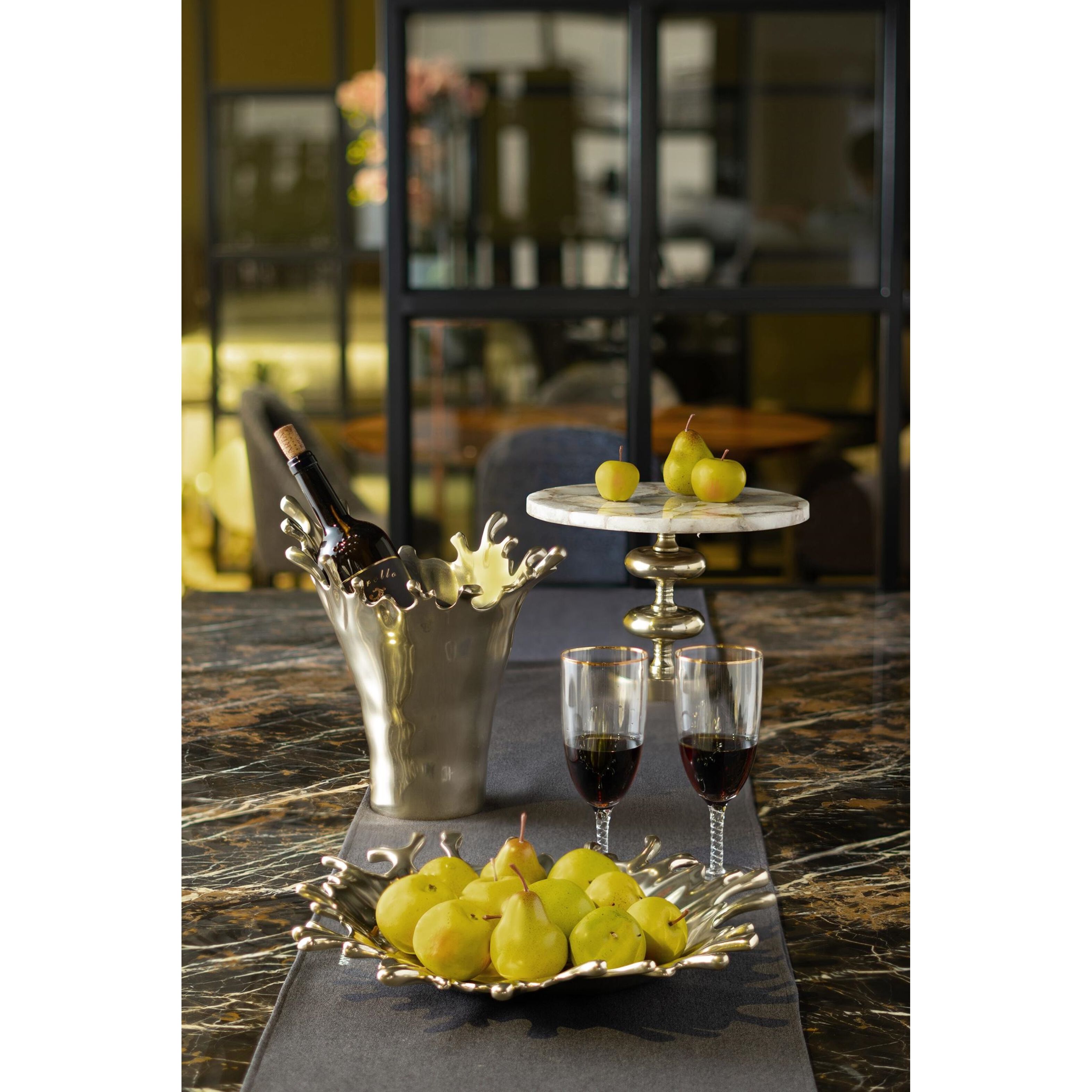 Anita 14.2 X 14.2 inch Brass Spray Cake Stand