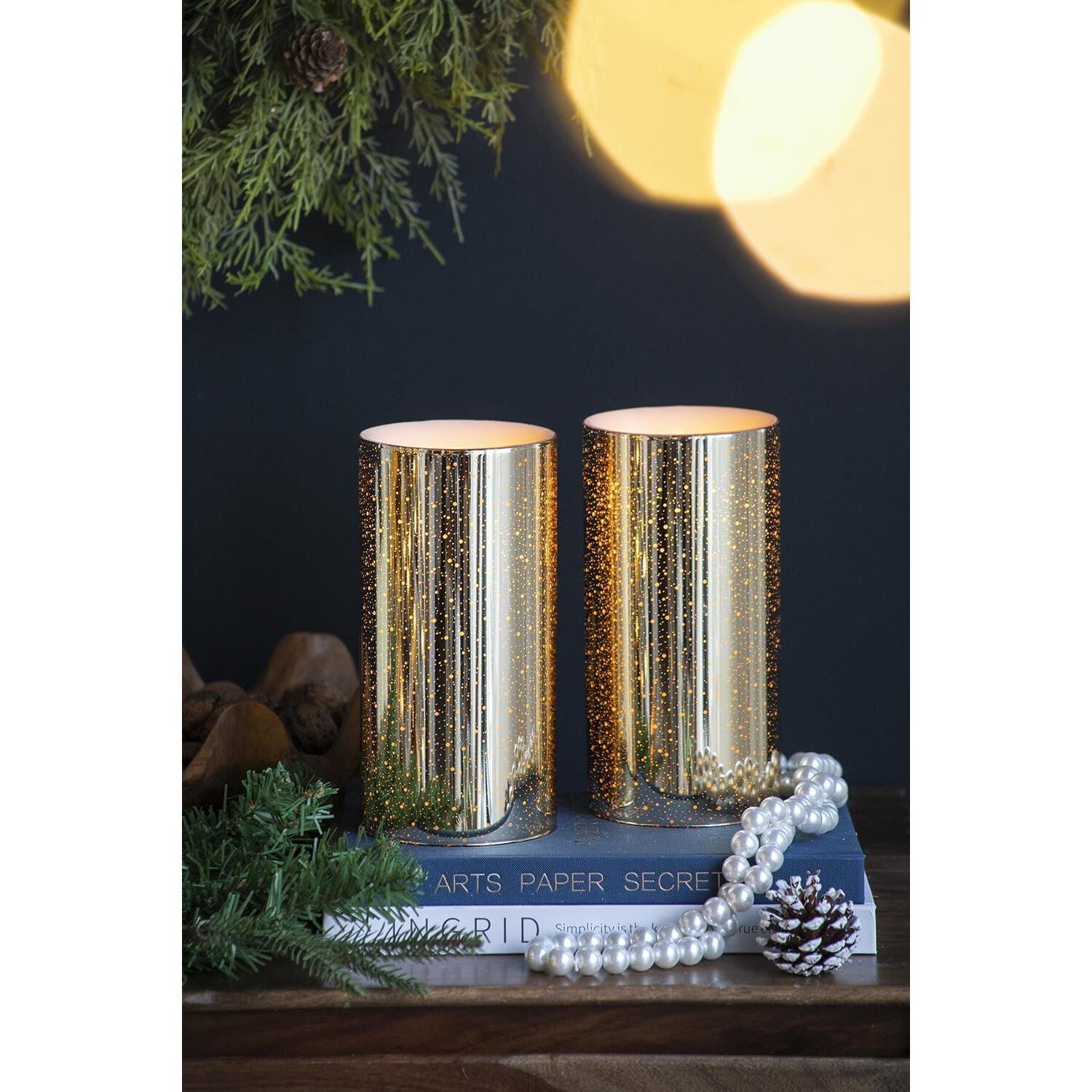 Speckled 8 X 4 inch LED Candle