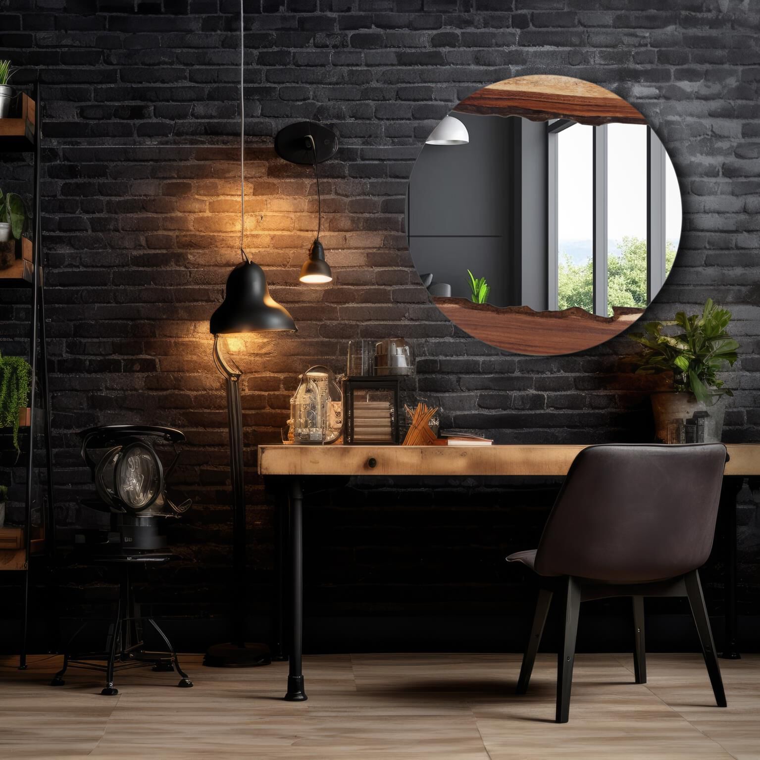 Laguna 37 X 37 inch Natural Wood Mirror