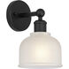 Edison Dayton 1 Light 6 inch Matte Black Sconce Wall Light in White