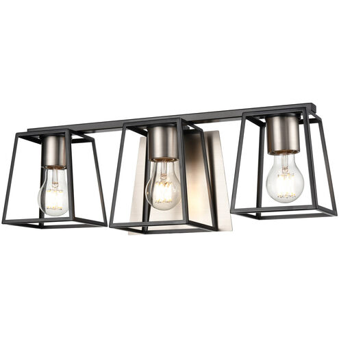 Cape Breton 3 Light 21 inch Buffed Nickel and Graphite Vanity Light Wall Light
