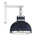 Corning 1 Light 8 inch Navy with Polished Nickel Accents Wall Sconce Wall Light in Navy/Polished Nickel