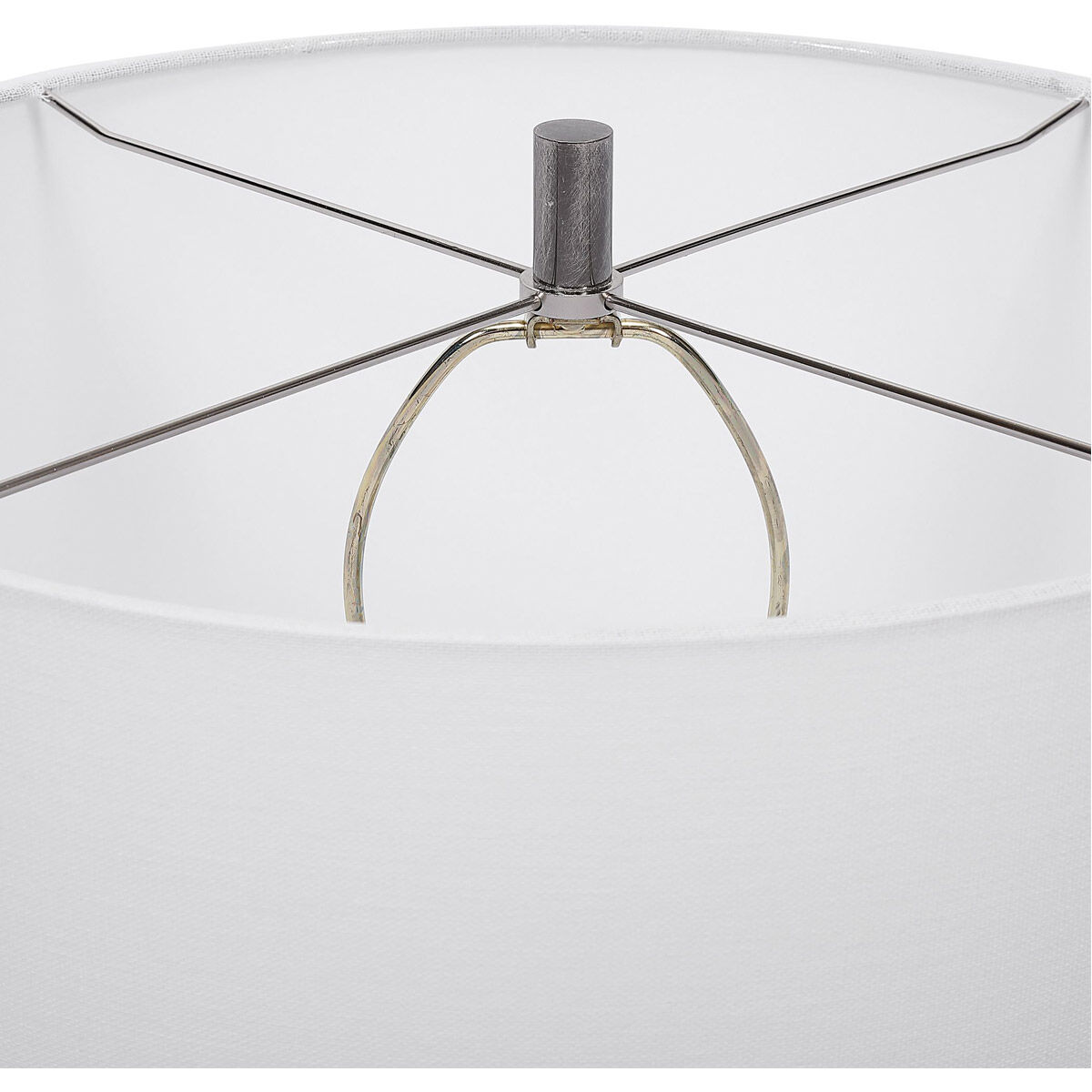 Waller 36 inch 150.00 watt Old Iron with Brushed Nickel Details Table Lamp Portable Light