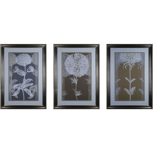 Framed Picture Silver Leaf with Silver Wall Art, Neutral Efflorescence