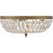 Waltham 3 Light 16 inch Olde Brass Flush Ceiling Light in Clear Hand Cut
