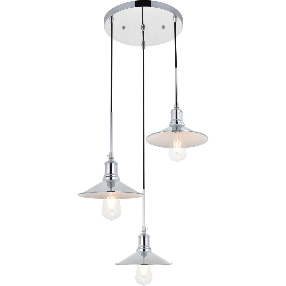 Etude 3 Light 19.3 inch Chrome Pendant Ceiling Light