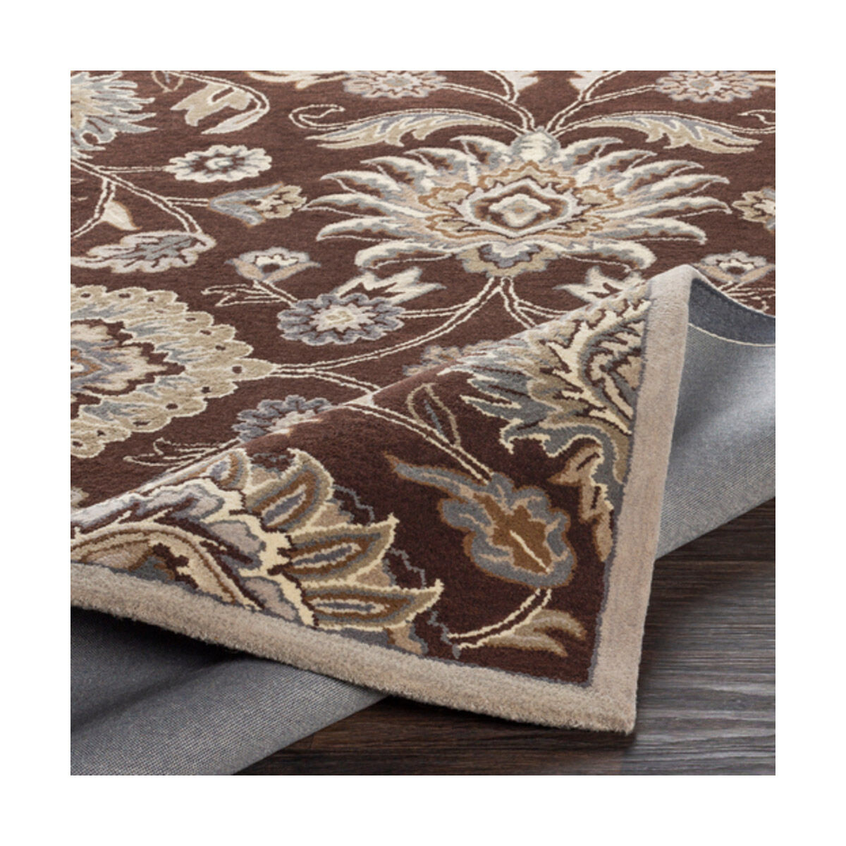 Caesar 48 X 48 inch Dark Brown/Taupe/Khaki/Medium Gray/Charcoal Rugs, Wool