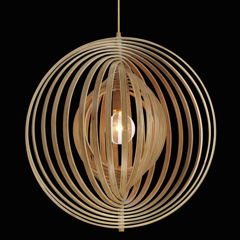 Abruzzo 1 Light 23 inch Wood Pendant Ceiling Light, Large