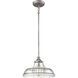 Dunkirk 1 Light 13 inch Weathered Zinc with Polished Nickel Pendant Ceiling Light