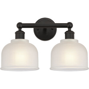 Edison Dayton 2 Light 15 inch Oil Rubbed Bronze Bath Vanity Light Wall Light in White