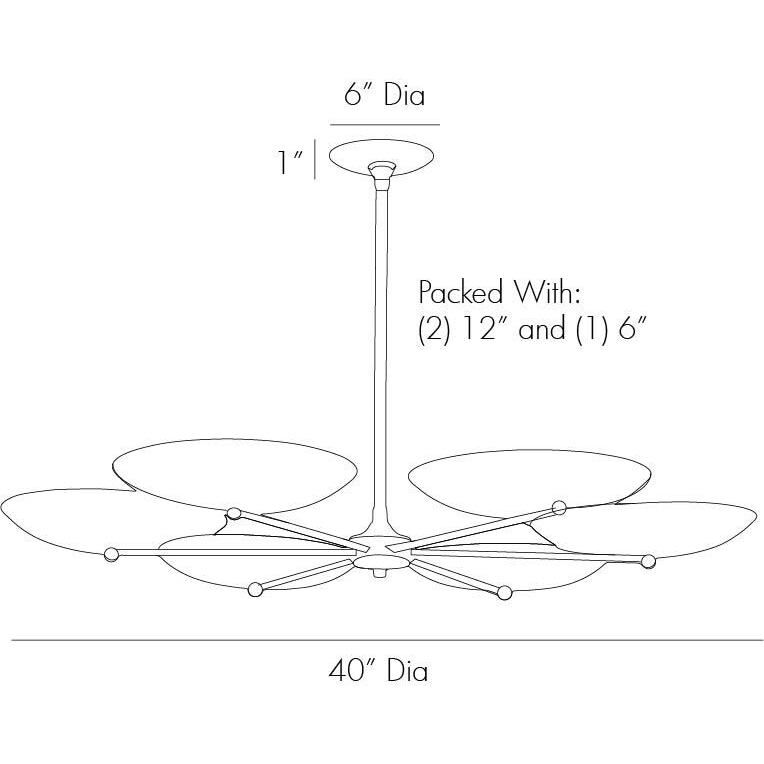 Griffith 6 Light 40 inch Antique Brass Chandelier Ceiling Light