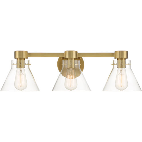 Willow Creek 3 Light 25 inch Brushed Gold Vanity Light Wall Light