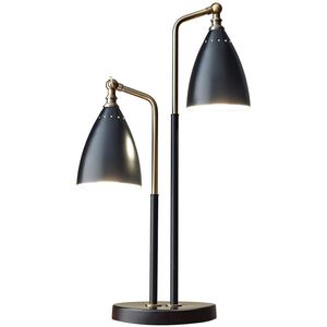 Chelsea 25 inch 60.00 watt Black With Antique Brass Desk Lamp Portable Light