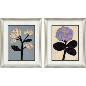 Pastel Garden Black and Blue and Pink and White Framed Art