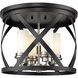 Malcalester 4 Light 16 inch Matte Black/Brushed Nickel Flush Mount Ceiling Light