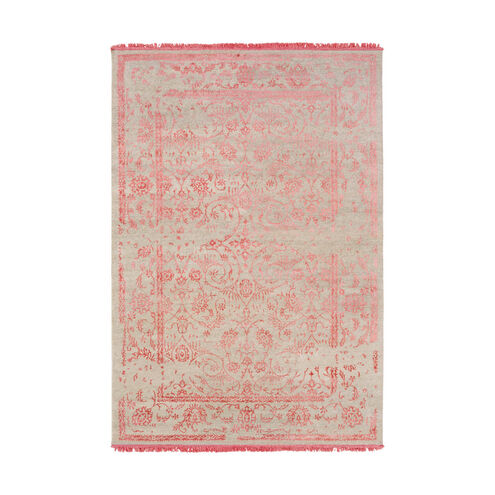 Evanesce 72 X 48 inch Coral/Khaki Rugs, Wool, Bamboo Silk, and Viscose