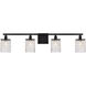Phineas 4 Light 36 inch Black Bath Sconce Wall Light