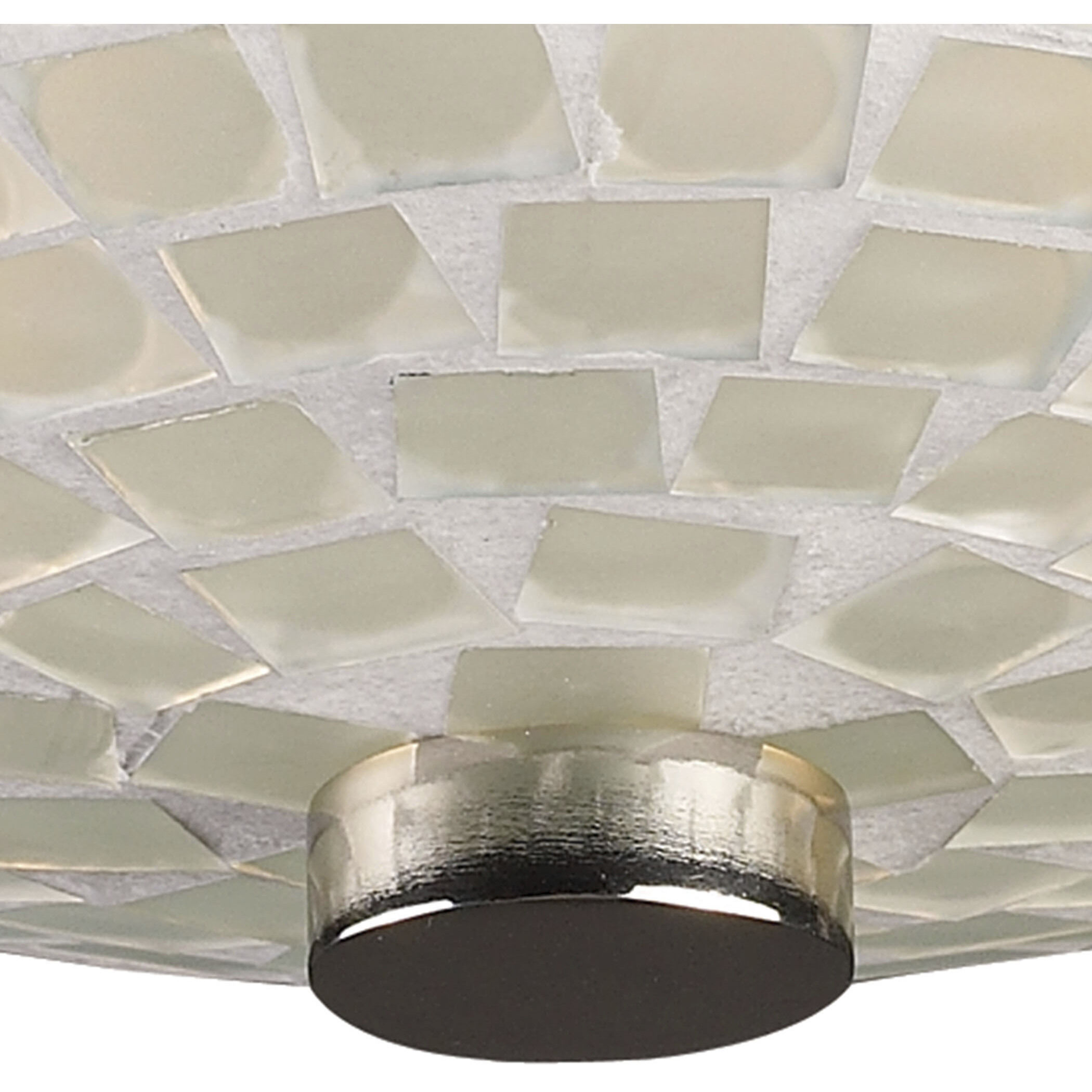 Fusion 2 Light 12 inch White with Satin Nickel Semi Flush Mount Ceiling Light