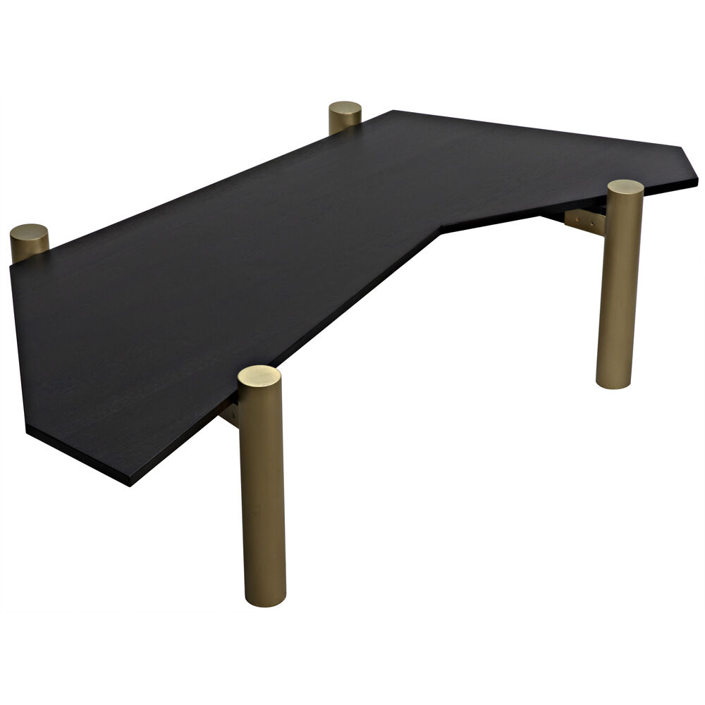 Tabu 70 X 33 inch Ebony Walnut and Antique Brass Coffee Table