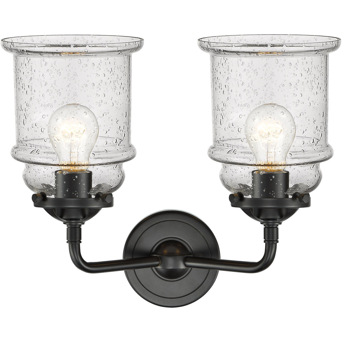 Nouveau Canton LED 14 inch Oil Rubbed Bronze Bath Vanity Light Wall Light in Seedy Glass, Nouveau