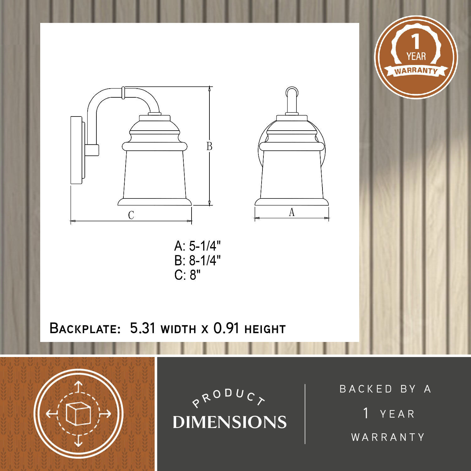 Toledo LED 8 inch Matte Black Bathroom Light Wall Light