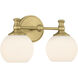 Orlisse 2 Light 14.75 inch Vintage Brass Bathroom Vanity Light Wall Light