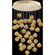 Vesta LED 34 inch Gold Pendant Ceiling Light in Amber Studio Glass