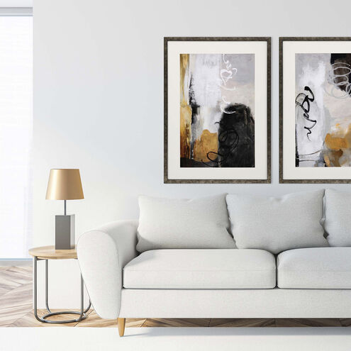 Oxidize Gray and Orange and Black and White Framed Art