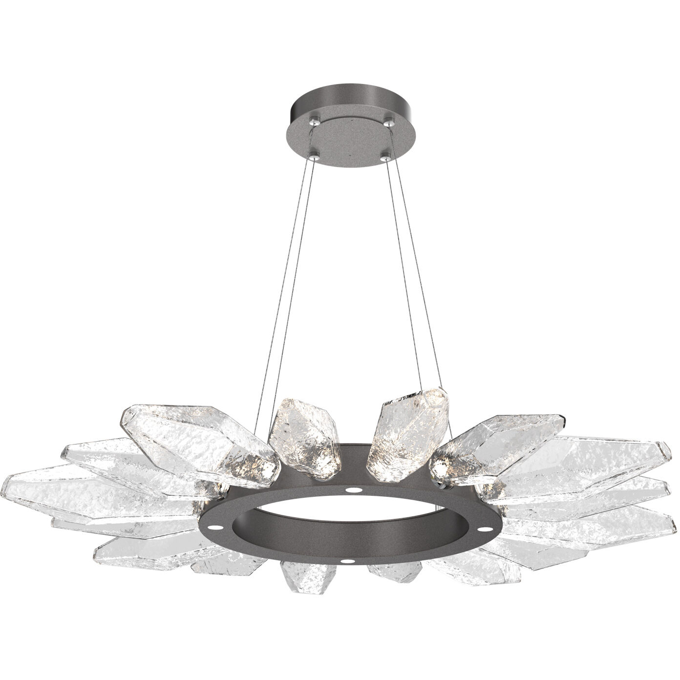 Rock Crystal LED 41.9 inch Graphite Chandelier Ceiling Light in Chilled Clear, 2700K LED, Radial Ring