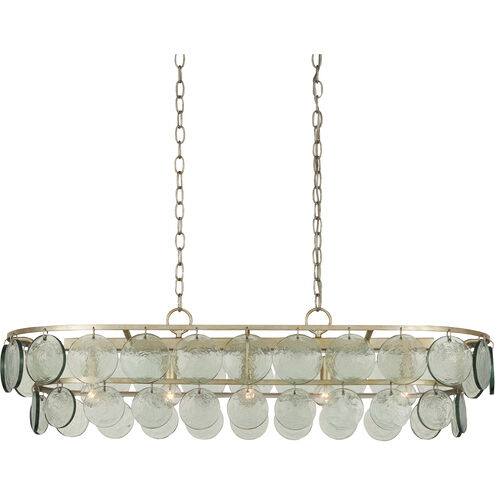 Settat 5 Light 40.25 inch Silver Leaf and Clear Chandelier Ceiling Light