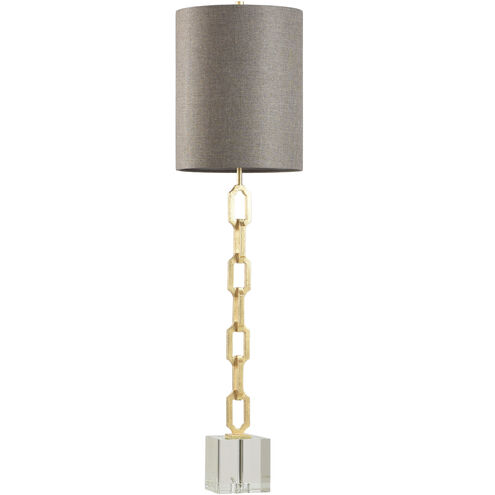 Bixby 46 inch 150 watt Brass and Clear Table Lamp Portable Light