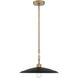 York 1 Light 16 inch Natural Brass Pendant Ceiling Light in Dark Matte Black