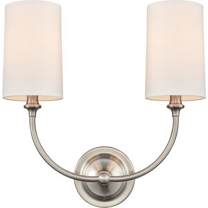 Giselle 2 Light 15 inch Brushed Satin Nickel Sconce Wall Light